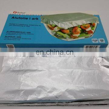 2020 Food Grade Household Disposable Food Package Paper Foil Roller Aluminium Foil Pop up Sheets