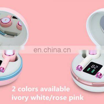 2021 New Girl Gifts bt 5.1 Auto Pair Touching Sport Wireless Mini Tws Earphones Earbuds Headphone With Mirror photo-4