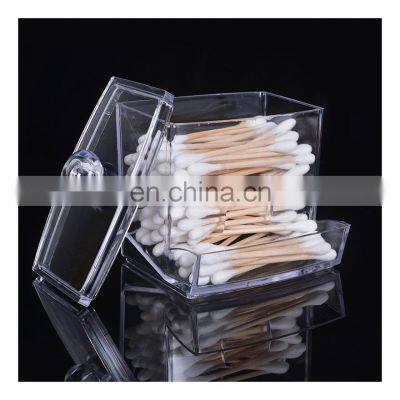 New Clear Acrylic Makeup Multipurpose Foldable Cotton Swab Storage Box Cotton Swab Storage Box Paper Organizer photo-3