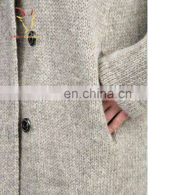 Платье-кадиган для женщин из cashmere с воротником-шалом и пуговицами photo-5