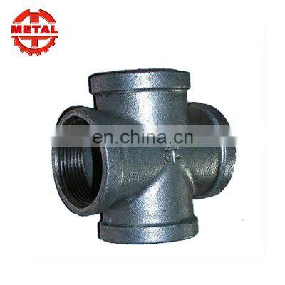 High Pressure Malleable Casting Iron Pipe Compression Oil Gas Fitting Cross Beaded