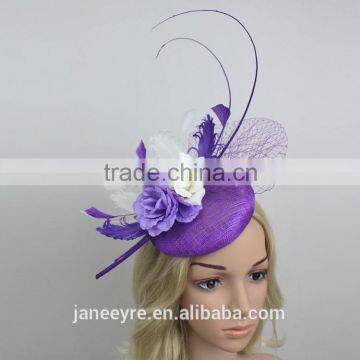 Handmade Fashion Design Sinamay Fabric Hat/Chuch Fascinator Hat For Ladies Manufacturer Quality Choice
