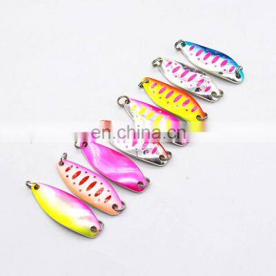 Mixed Colors Fishing Lures Spoon Bait Set Metal Lure Kit Sequins Fishing Lures with Box single Hooks Fishing Tackle hard Bait