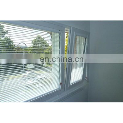 Australia standard double glazed windows pvc tilt and turn windows with blinds