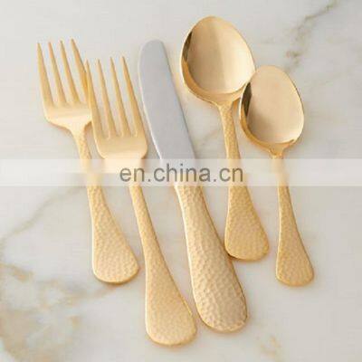 gold plated hammered new design antique cutlery