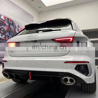 RS3 style rear diffuser body kit RS3 rear bumper diffuser for audi A3 2020 2021 2022