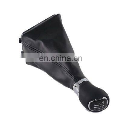 Chrome & Leather Manual Gear Shift Knob Shifter Lever Handle Stick For Skoda Octavia A7 MK3 2014 2015 2016 2017