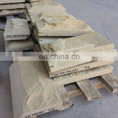 Mushroom Stone Natural Split Sandstone Exterior wall decoration Yellow Building Stone Material Outdoor beige sandstone