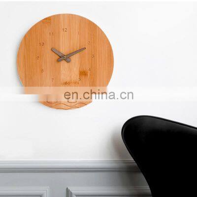 Minimalist Bedroom Living Room Premium Quality Round Bamboo Singing Bowl Analog Wall Clock