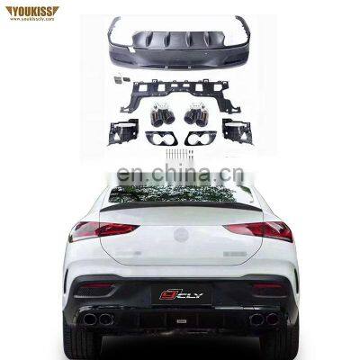 Rear Diffuser With Tip Upgrade 2020+ GLE63 AMG For Benz GLE Coupe W167 C167 Modified GLE63 AMG Rear Diffuser Bumper Exhaust Pipe