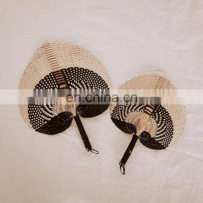 Hot Sale Custom Color Rustic Palm Leaf Hand Fan Wall Art Woven Bamboo Wall Hanging Decor Cheap Wholesale