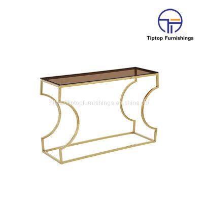 Baroque Style Solid Stainless Steel Console Table Side Table For Entrance Rectangle Entry table