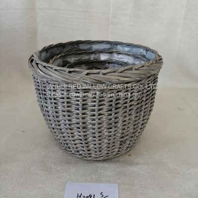 Custom Flower Basket Willow Storage Basket With Handle For Garden&Decoration Use