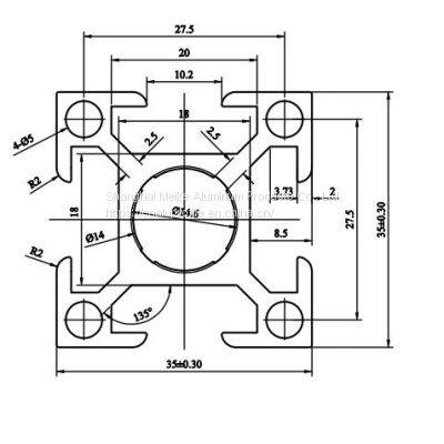 MK-10-3535 Industrial Aluminum Profile 3535 T Slot Profile Silver Anodized 6063 T5 Factory Custom for Workbench photo-2