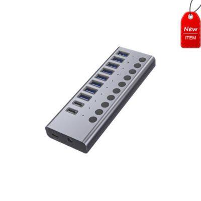 10 Port Max 10Gbps Rate PD 100W Powered USB Hub