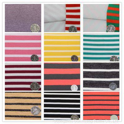 A Large Number of Stock Knitted Cotton Spandex Striped T-shirt Fabric is Supplied All Year Round photo-5