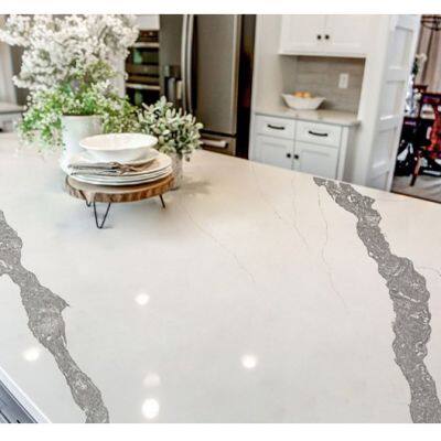 Code：6791，Calacatta Artificial Stone Quartz Slab Kitchen Countertops photo-3