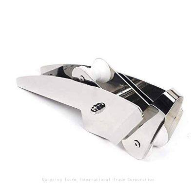 ISURE MARINE AISI 316 Stainless Steel Hinged Self-Launching Bow Anchor Roller With Pivoting Dual-Roller 16.5'' for Marine Yacht Docking Accessories photo-3