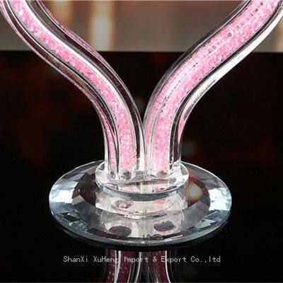 Heart Shaped Crystal Candle Holders Wedding Anniversary Table Centerpieces Glass Candelabra Candlesticks photo-5