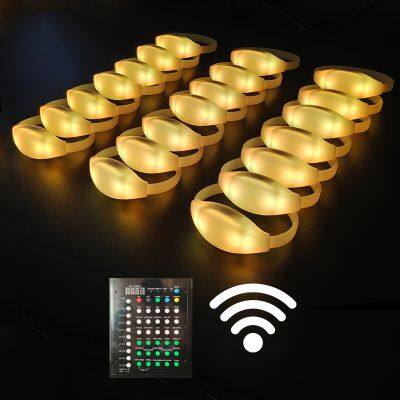 Party Decoration Battery Replaceable LED DMX Control Bracelets 433Mhz Remote Controlled LED Bracelet