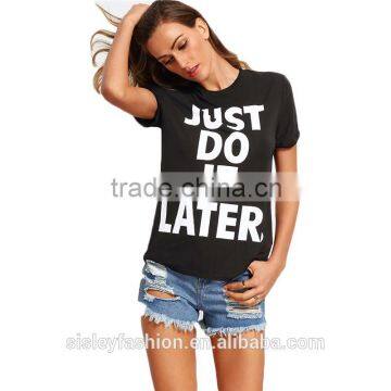 High quality fashion women t shirt new arrivel t shirt design digital printing t shirt TS083