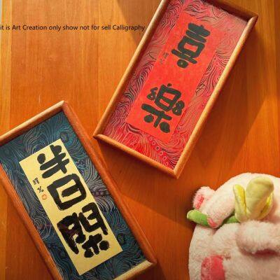 33*16cmXuan Paper Cardboard Edge Protection Thickened Marble Style Black Color Wooden Frame photo-5