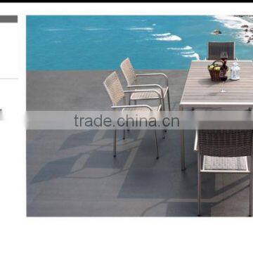 Nora all weather Aluminum and WPC/rattan/wicker dining set Garden/Patio/Outdoor furniture