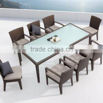 Black Outdoor Wicker Chairs Resin Wicker Synthetic Rattan Dining Set