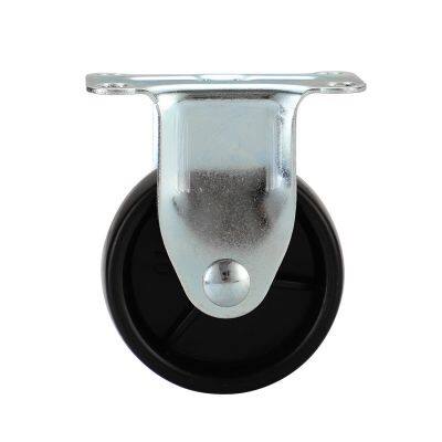 Casters 1.5-Inch 2-Inch 2.5-Inch 3-Inch Black PP Flat Universal Wheel Fixed Edge Brake Screw Stroller Wheels Wholesale photo-5