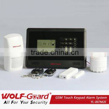 self defense products!Gsm wireless home burglar security alarm system with LCD display and Touch keypad(YL007M2E)