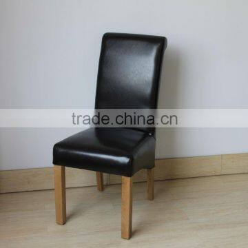 RCH-4065-4 Black High Back Roll Head PU Leather Dining Chair photo-3