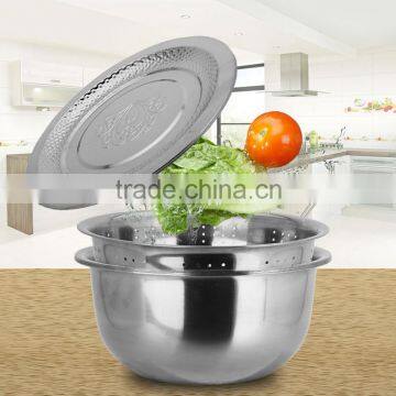 Hot selling stainless steel mixing bowl set / salad bowl set / metal fruit bowl