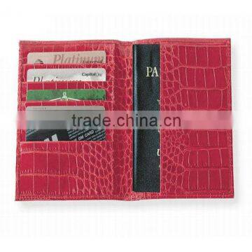 Crocodile leather passport cover holder