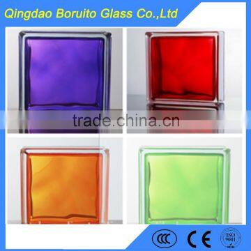 Clear and colored cloudy glass block