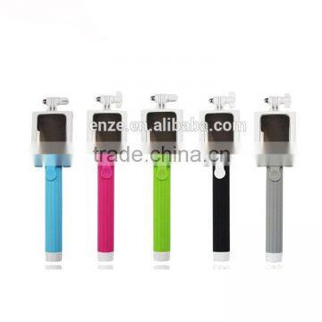 Factory Direct Sale Colorful Stainless Steel Bluetooth Mini Selfie Stick With Mirror