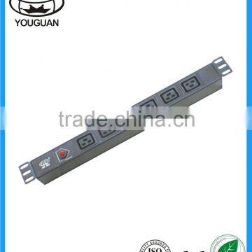 C19 type 6 ways Power Outlet Switched PDU with overload protection