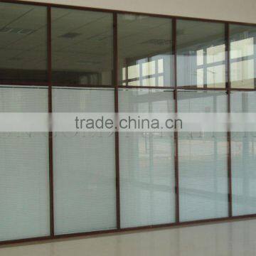 2016 modern high partition wall office partition standard size glass partition with blind curtain inside ( SZ-WSP374)