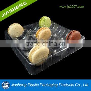 15 pcs PET wholesale blister plastic macaron packaging tray with lids dongguan supplier