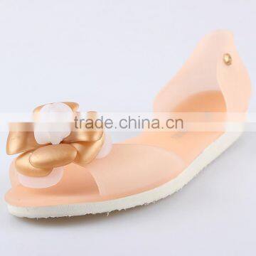 Ladies Colorful Candy Colour Flat Shoes Cheap Ladies Slippers Plastic Sandals Wholesale PVC Clear Jelly Shoes With Nice Flower photo-2