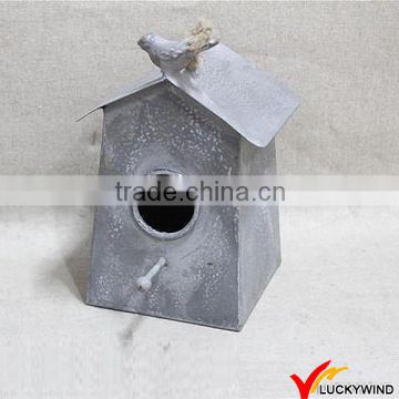 French Country Decorative Antique Metal Birdhouse