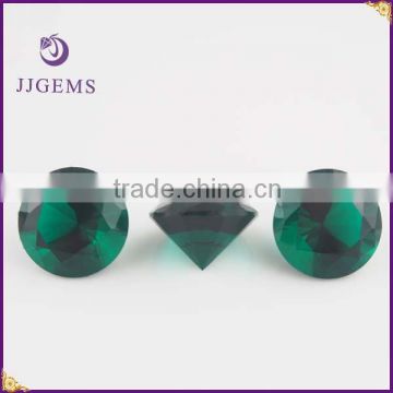 wholesale synthetic glass round green emerald stone prices