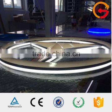 2016 wholesale customized led logo light for mercedes benz car chrome emblem logo