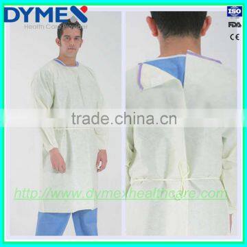 new arrival hospital medical consumables non sterile ultrasonic thermal welding yellow disposable isolation gown