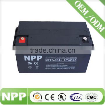 12V 65ah Nominal Voltage and oem,Up to customers` demand Size rechargeable battery