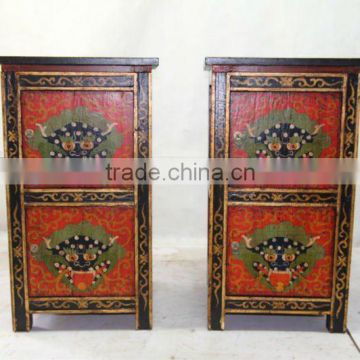 Chinese antique Tibet drawing storage cabinet