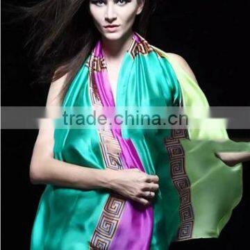 2016 Hangzhou Silk Spring Summer Cheap Digital Printing 100% Silk Satin Scarf photo-3