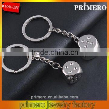 New Creative Metal Dice Alloy Las Vegas Keychain For Car Key Ring Trinket Wholesale