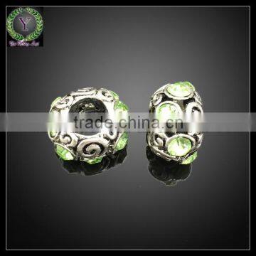 Wholesale Silver Czech big hole Beads Fit European Charm Bracelet FOR Making