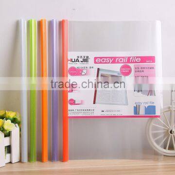 A4 14C Plastic Transparent Sliding bar clear color easy rail file report cover