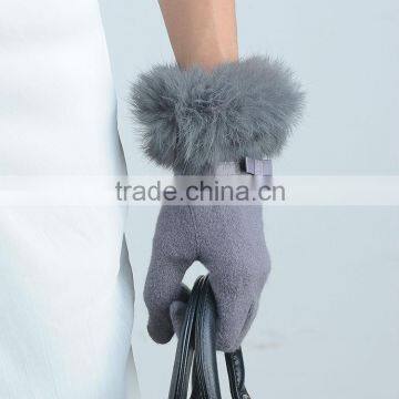 touch screen Grey color Wool Gloves